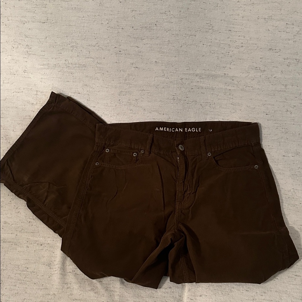 American Eagle Brown Wide Leg Corduroy Pants